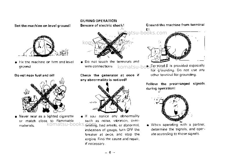 Komatsu eg85bs-1jpn Operation manual cover Page 7 Komatsu eg85bs-1jpn Operation manual cover Page 7