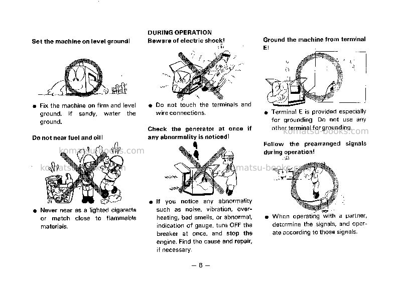 Komatsu eg125bs-2jpn Operation manual cover Page 7 Komatsu eg125bs-2jpn Operation manual cover Page 7