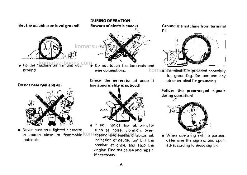 Komatsu eg275bs-2jpn Operation manual cover Page 7 Komatsu eg275bs-2jpn Operation manual cover Page 7