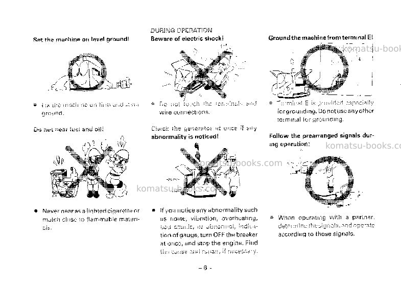 Komatsu eg400b-2jpn Operation manual cover Page 7 Komatsu eg400b-2jpn Operation manual cover Page 7