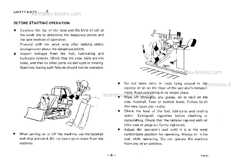 Komatsu d20p-5jpn Operation manual cover Page 7 Komatsu d20p-5jpn Operation manual cover Page 7