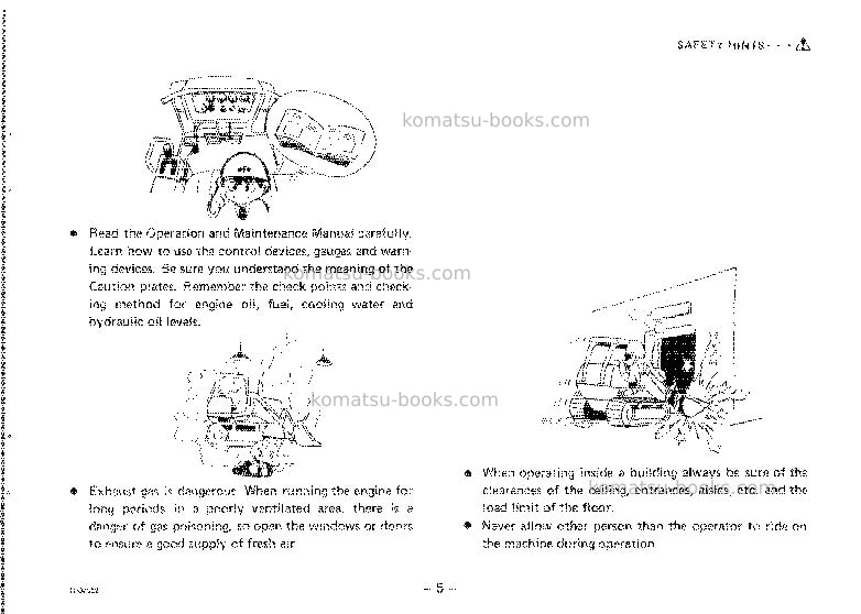 Komatsu d20s-5jpn Operation manual cover Page 7 Komatsu d20s-5jpn Operation manual cover Page 7