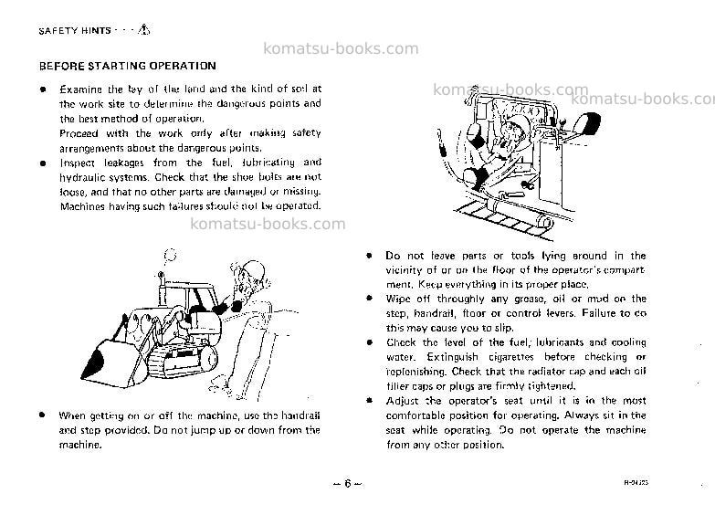 Komatsu d21q-5jpn Operation manual cover Page 7 Komatsu d21q-5jpn Operation manual cover Page 7