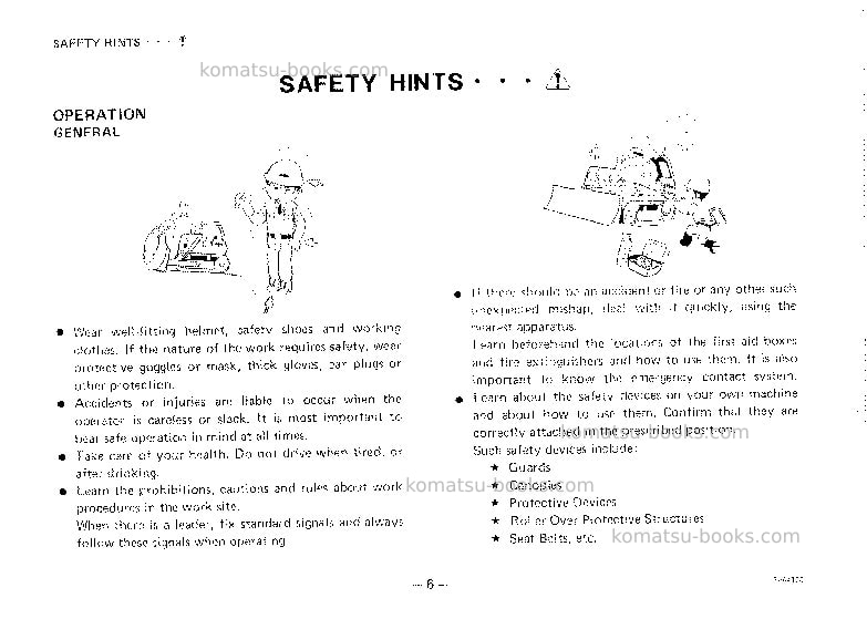Komatsu d21pl-5jpn Operation manual cover Page 7 Komatsu d21pl-5jpn Operation manual cover Page 7