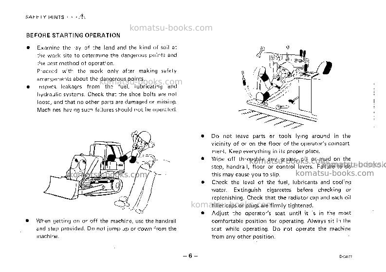 Komatsu d21p-5jpn-power angle & tilt dozer Operation manual cover Page 7 Komatsu d21p-5jpn-power angle & tilt dozer Operation manual cover Page 7