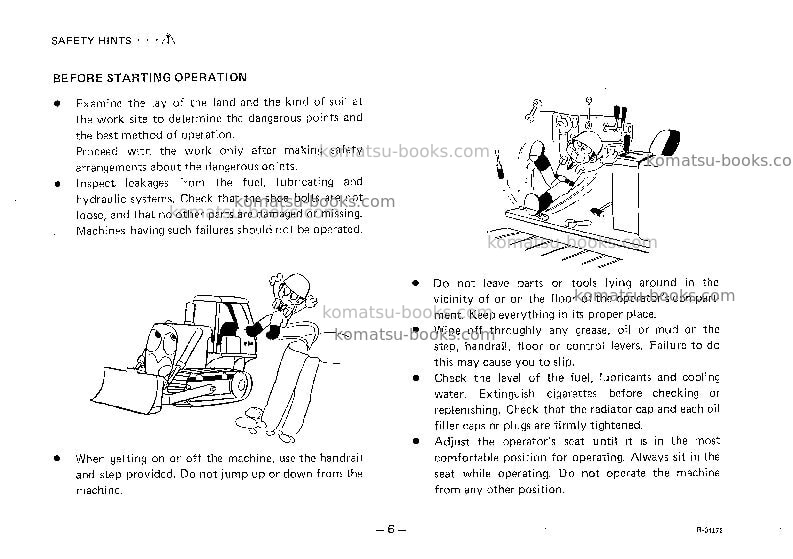 Komatsu d50a-16jpn Operation manual cover Page 7 Komatsu d50a-16jpn Operation manual cover Page 7