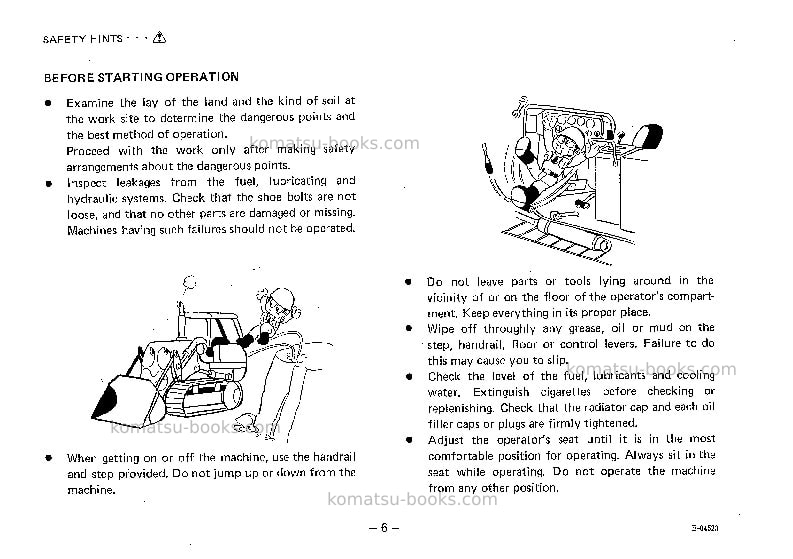 Komatsu d50s-16jpn Operation manual cover Page 7