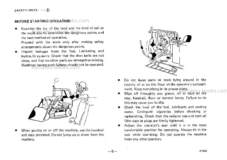 Komatsu d60s-7jpn Operation manual cover Page 7 Komatsu d60s-7jpn Operation manual cover Page 7