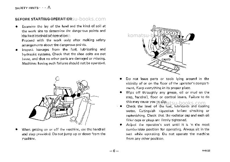 Komatsu d75s-3jpn Operation manual cover Page 7
