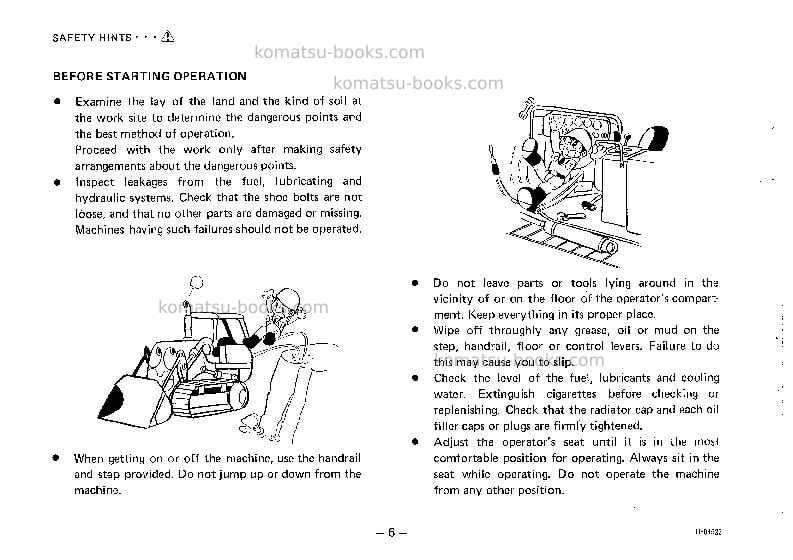 Komatsu d75s-3jpn Operation manual cover Page 7