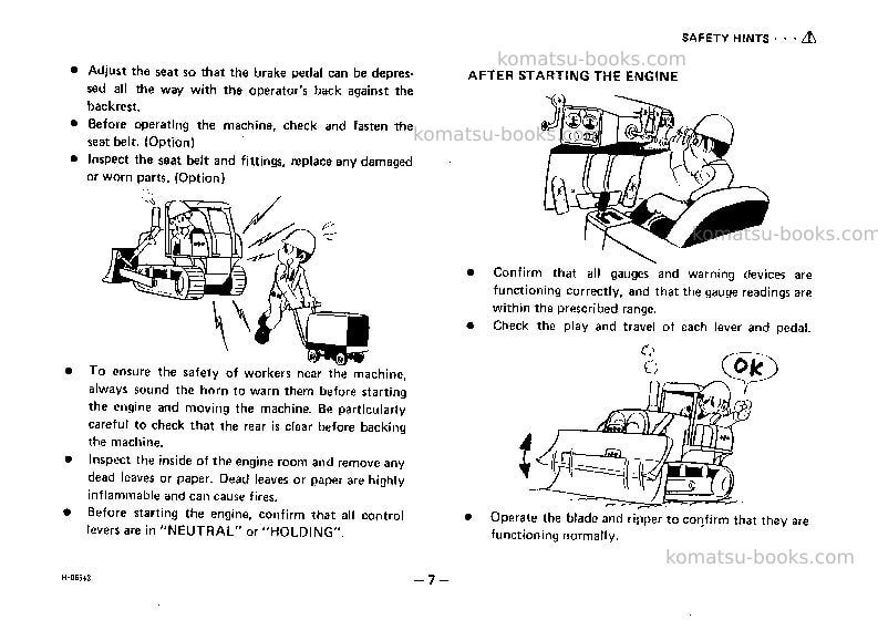 Komatsu d155a-1jpn Operation manual cover Page 7 Komatsu d155a-1jpn Operation manual cover Page 7