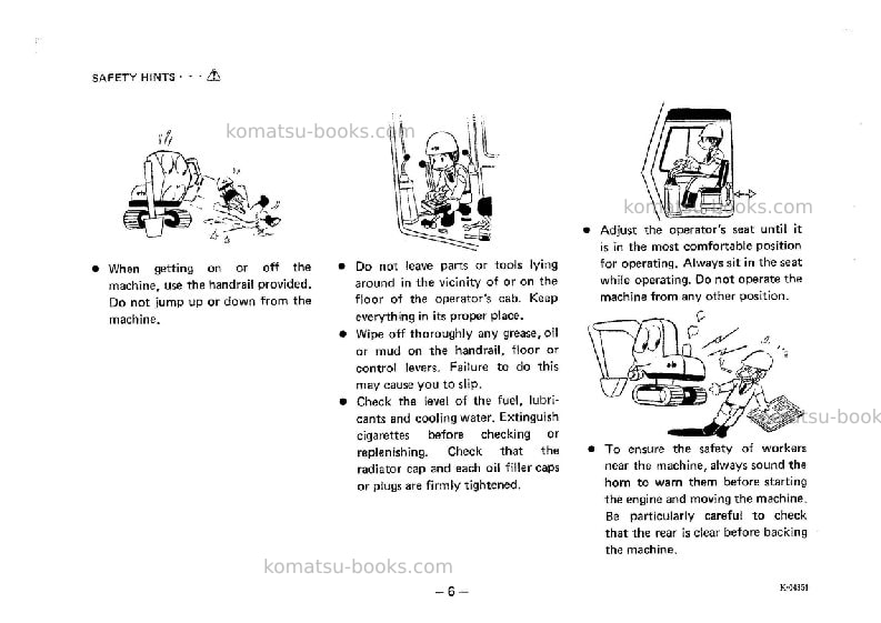 Komatsu pc10-3jpn Operation manual cover Page 7