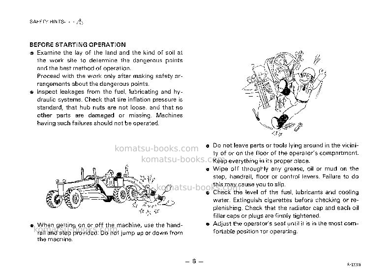 Komatsu gd705a-3jpn Operation manual cover Page 7 Komatsu gd705a-3jpn Operation manual cover Page 7