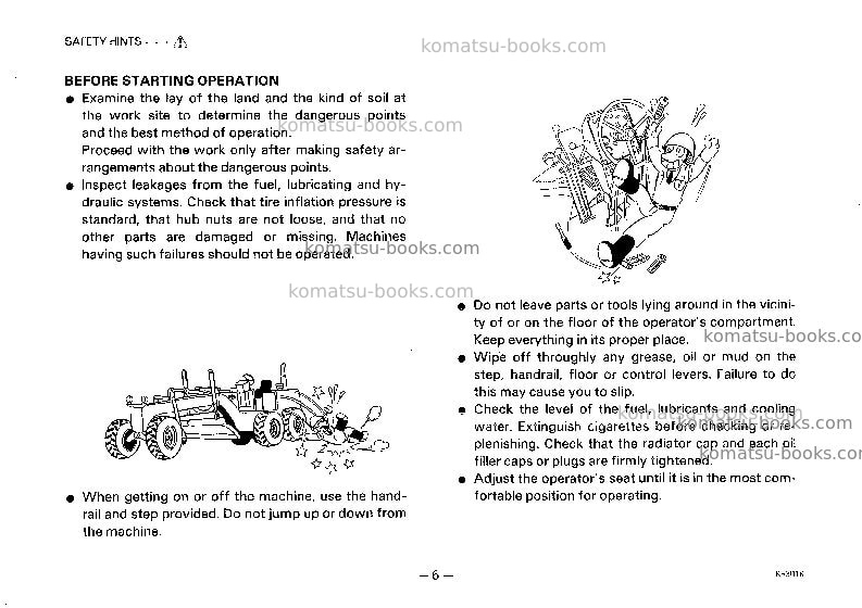 Komatsu gd505r-2jpn Operation manual cover Page 7 Komatsu gd505r-2jpn Operation manual cover Page 7