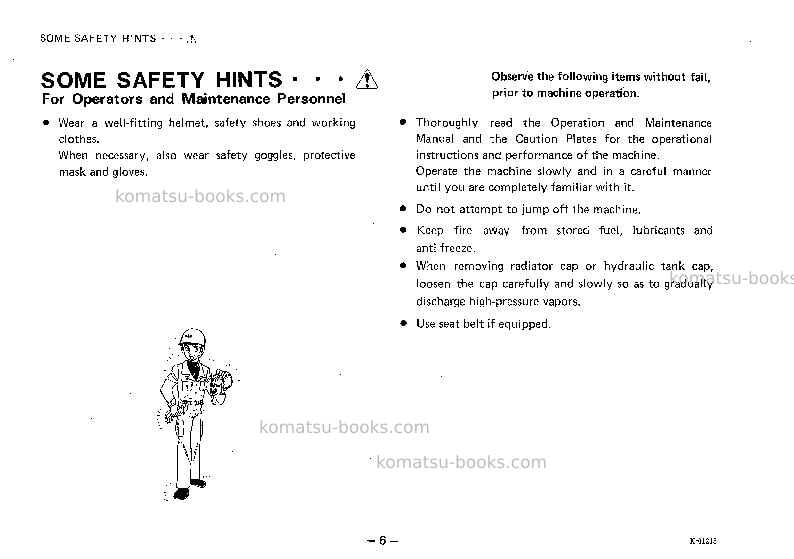 Komatsu gd600r-1jpn Operation manual cover Page 7 Komatsu gd600r-1jpn Operation manual cover Page 7