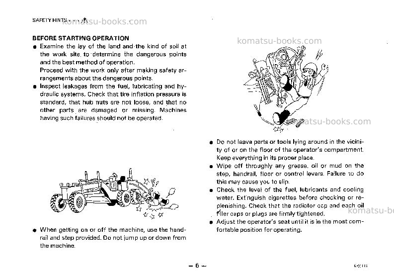Komatsu gd655r-2jpn Operation manual cover Page 7 Komatsu gd655r-2jpn Operation manual cover Page 7