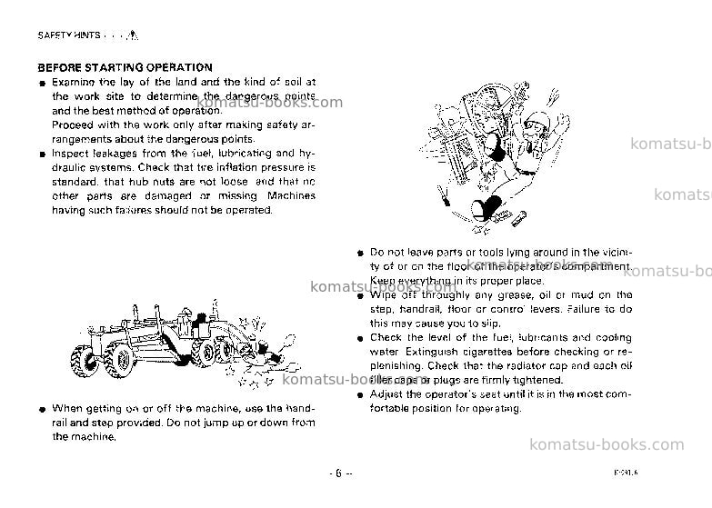 Komatsu gd505a-2jpn Operation manual cover Page 7