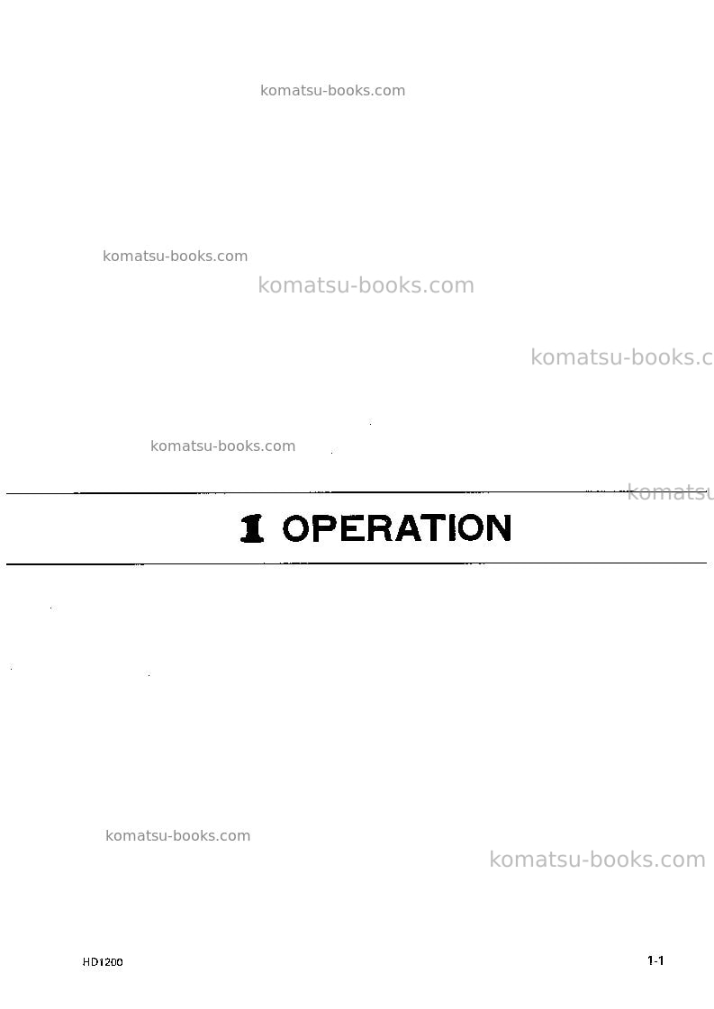 Komatsu hd1200-1jpn Operation manual cover Page 7 Komatsu hd1200-1jpn Operation manual cover Page 7