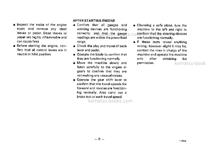 Komatsu gd613r-1jpn Operation manual cover Page 7 Komatsu gd613r-1jpn Operation manual cover Page 7