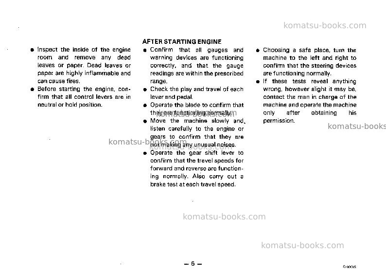 Komatsu gd625a-1jpn Operation manual cover Page 7