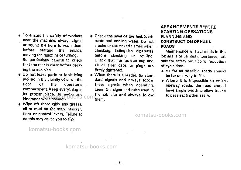 Komatsu hs600s-2jpn Operation manual cover Page 7 Komatsu hs600s-2jpn Operation manual cover Page 7