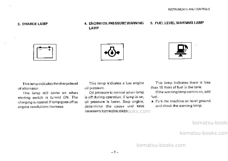 Komatsu d37e-2jpn Operation manual cover Page 7