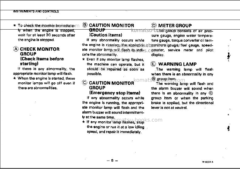 Komatsu wa380-1jpn Operation manual cover Page 7 Komatsu wa380-1jpn Operation manual cover Page 7