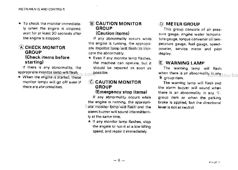 Komatsu wa380-1jpn Operation manual cover Page 7 Komatsu wa380-1jpn Operation manual cover Page 7