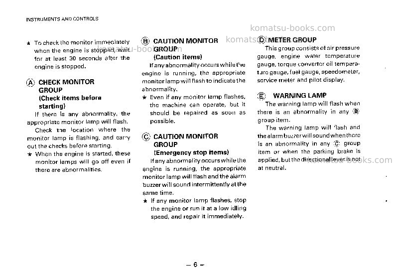 Komatsu wa380-1jpn Operation manual cover Page 7 Komatsu wa380-1jpn Operation manual cover Page 7