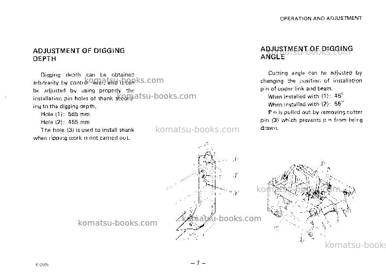 Komatsu drp075-1jpn-hydraulic ripper for d75s-5 Operation manual cover Page 7