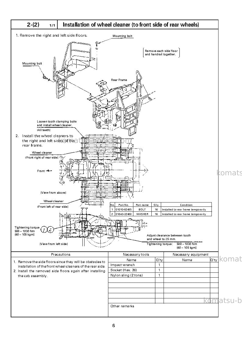 Komatsu wf550a-3jpn Field assembly manual cover Page 7 Komatsu wf550a-3jpn Field assembly manual cover Page 7