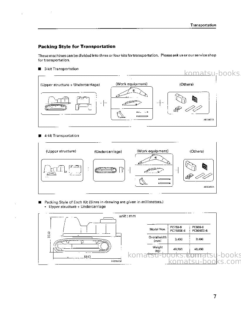 Komatsu pc750lc-6jpn Field assembly manual cover Page 7 Komatsu pc750lc-6jpn Field assembly manual cover Page 7