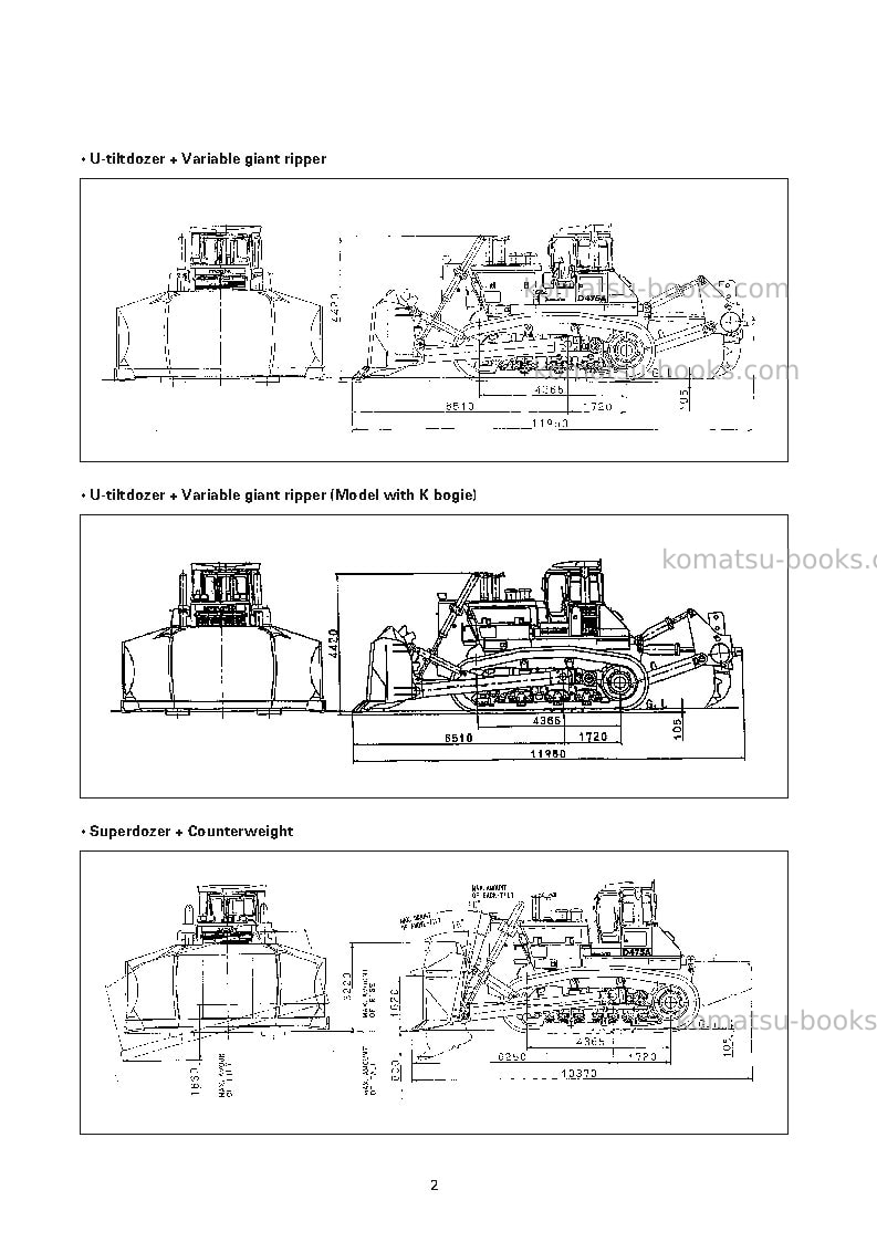 Komatsu d475a-3jpn-super dozer Field assembly manual cover Page 7