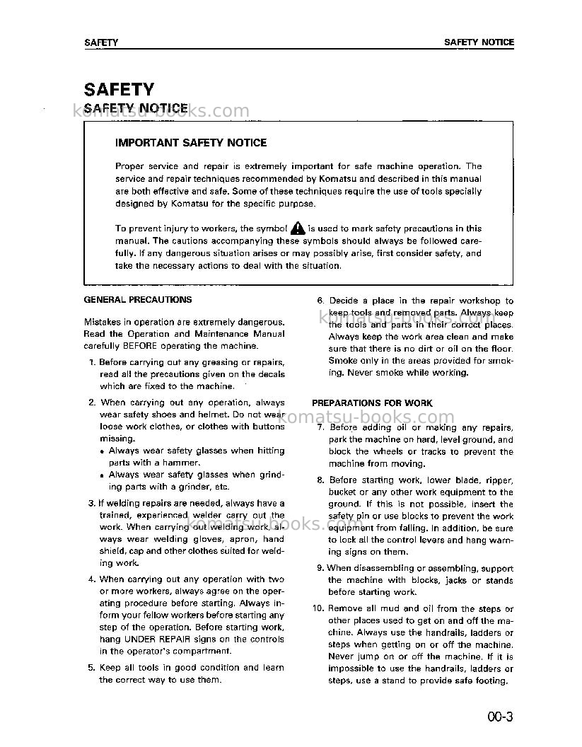 Komatsu d31pll-20jpn Repair & maintenance cover Page 7 Komatsu d31pll-20jpn Repair & maintenance cover Page 7