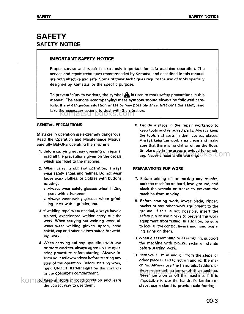 Komatsu wa380-3jpn Repair & maintenance cover Page 7