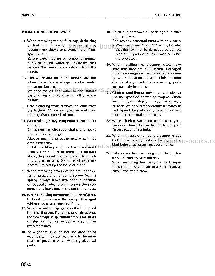 Komatsu d75s-5jpn Repair & maintenance cover Page 7 Komatsu d75s-5jpn Repair & maintenance cover Page 7