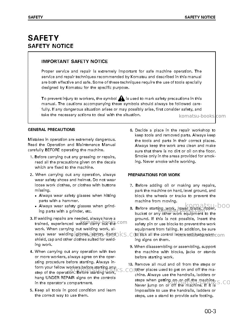 Komatsu d375a-3jpn-7-track roller Repair & maintenance cover Page 7