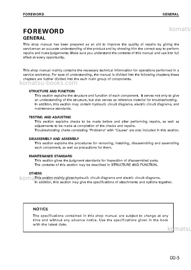 Komatsu cd110r-1jpn Repair & maintenance cover Page 7