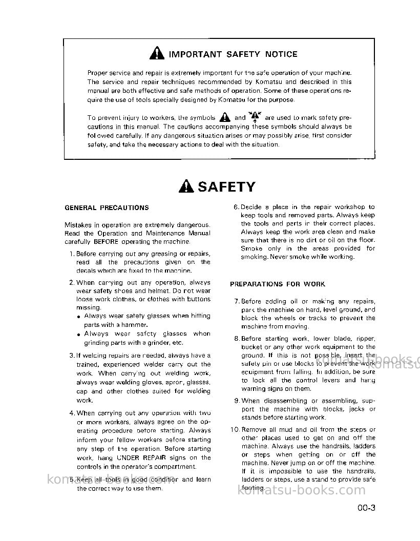 Komatsu wd600-1jpn Repair & maintenance cover Page 7