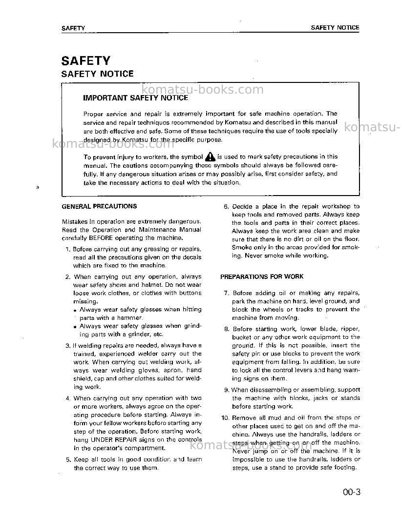 Komatsu 6d170-1jpn Repair & maintenance cover Page 7