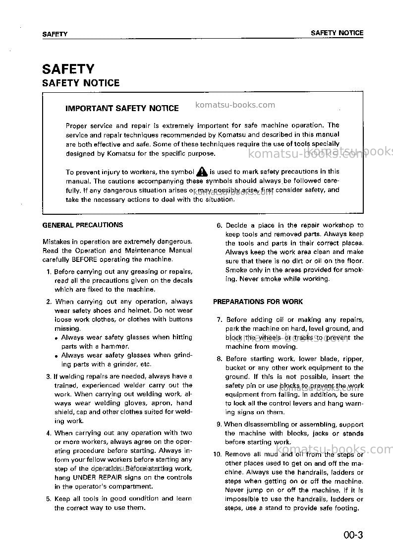Komatsu wa320-3jpn Repair & maintenance cover Page 7 Komatsu wa320-3jpn Repair & maintenance cover Page 7