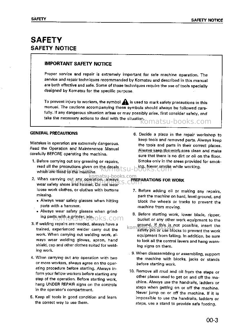 Komatsu wa380-3jpn Repair & maintenance cover Page 7