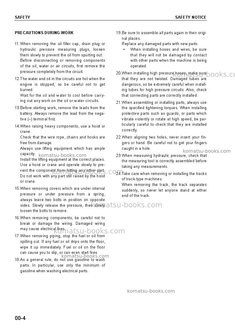 Komatsu d41e-6bra Repair & maintenance cover Page 7