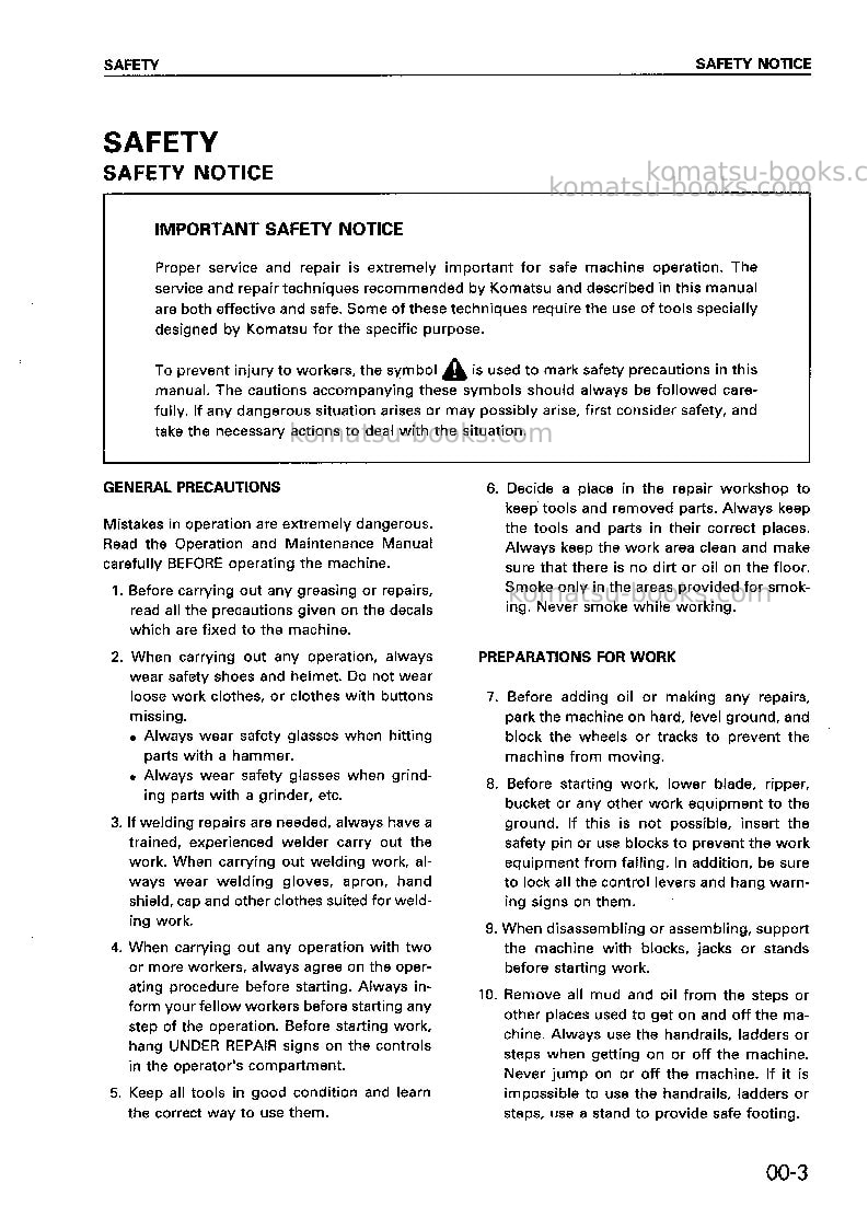 Komatsu pc300lc-6jpn-custom Repair & maintenance cover Page 7
