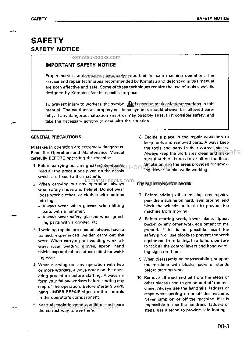 Komatsu pc128uu-1jpn Repair & maintenance cover Page 7