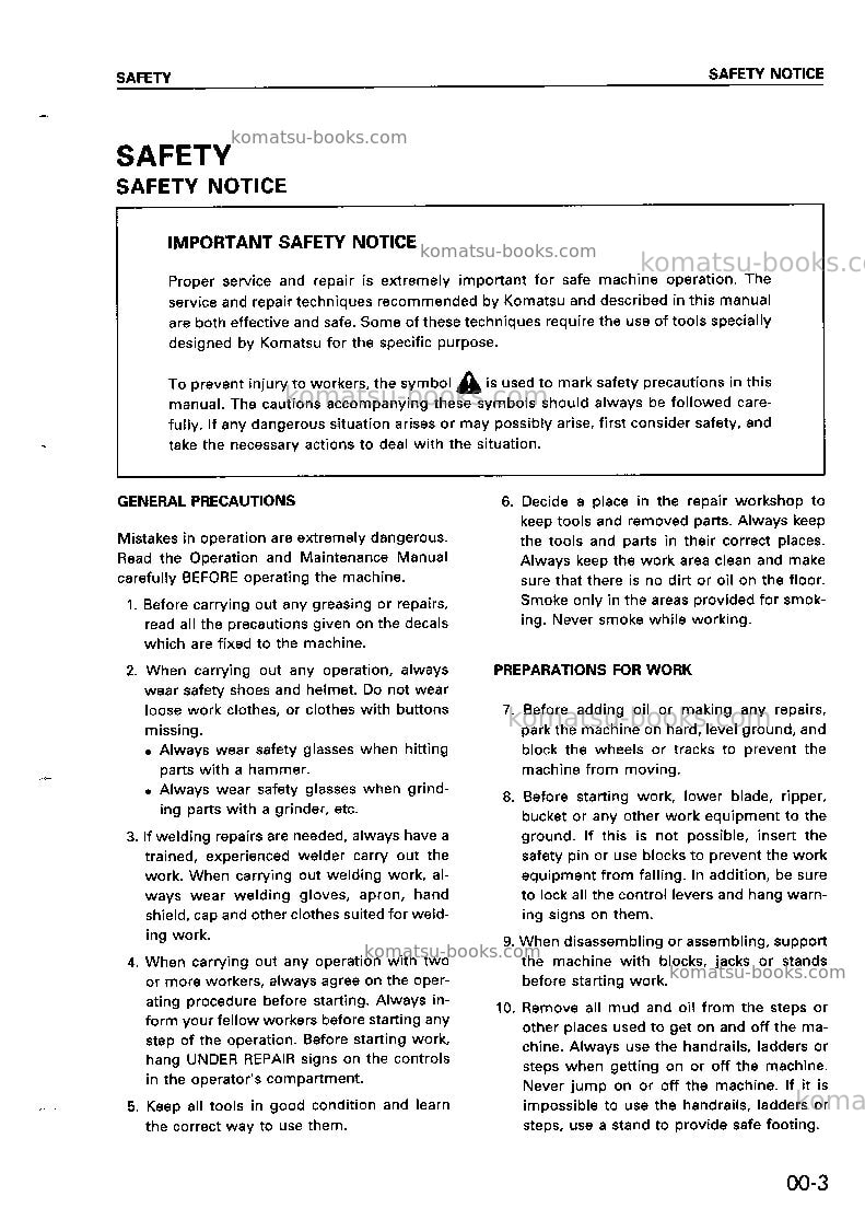 Komatsu wa320-3jpn-custom Repair & maintenance cover Page 7 Komatsu wa320-3jpn-custom Repair & maintenance cover Page 7