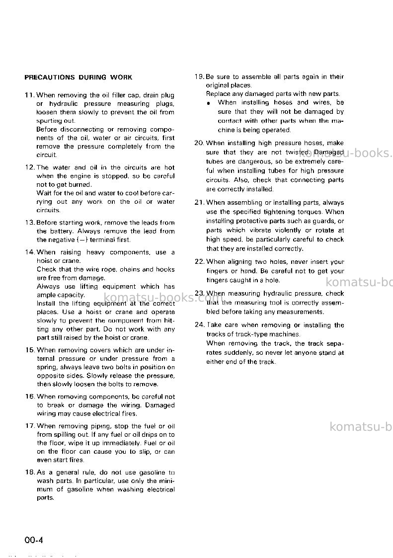 Komatsu d20pl-6jpn Repair & maintenance cover Page 7 Komatsu d20pl-6jpn Repair & maintenance cover Page 7