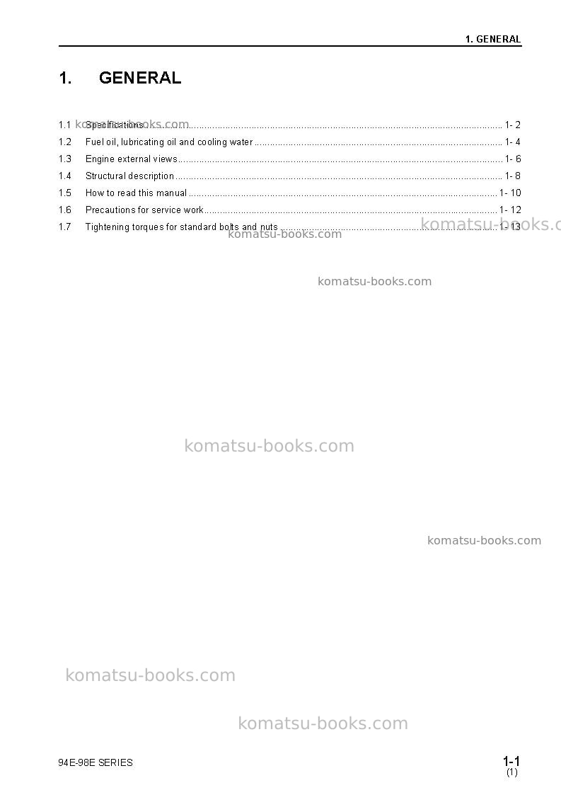 Komatsu 4d98e-2jpn Repair & maintenance cover Page 7