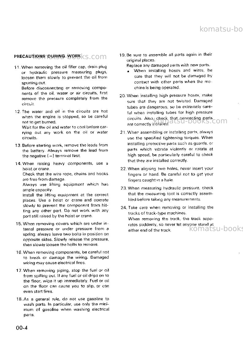 Komatsu d66s-1jpn Repair & maintenance cover Page 7 Komatsu d66s-1jpn Repair & maintenance cover Page 7