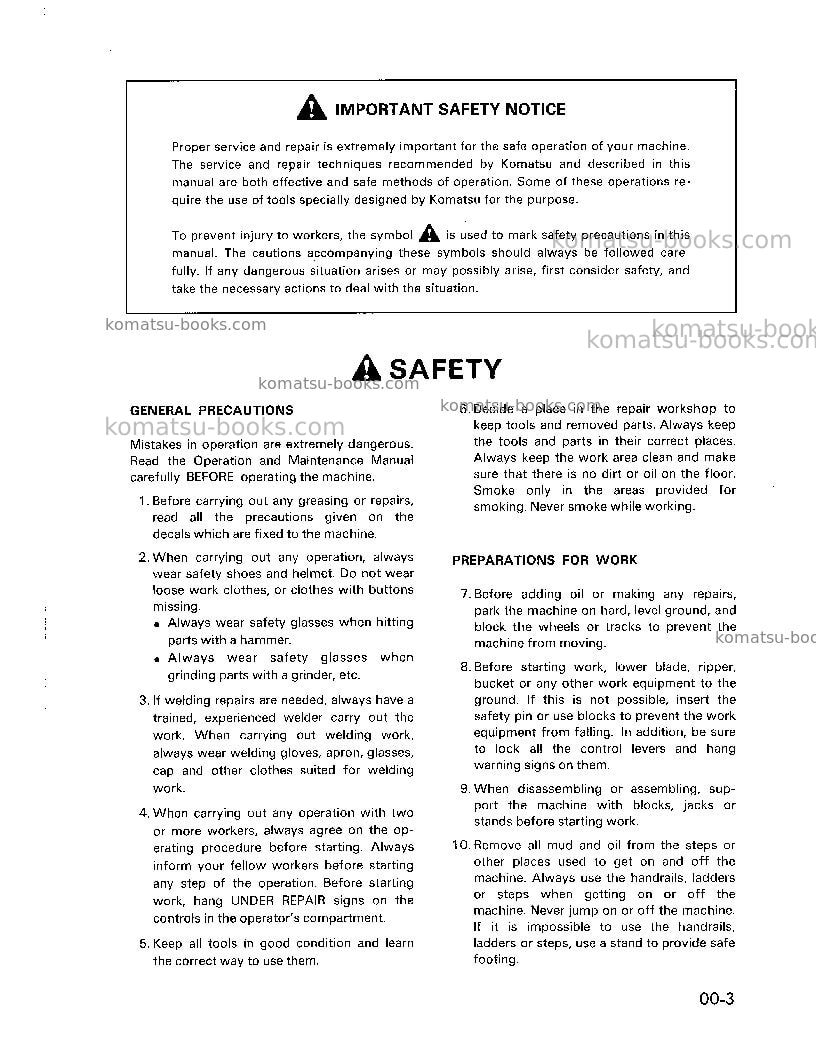 Komatsu d60pl-8jpn Repair & maintenance cover Page 7 Komatsu d60pl-8jpn Repair & maintenance cover Page 7